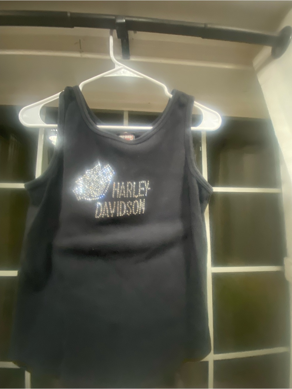 Harley-Davidson Black Kids Tank Top with Rhinestone Logo